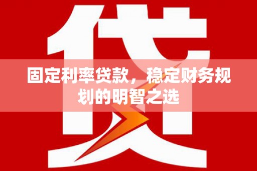 名山固定利率贷款，稳定财务规划的明智之选