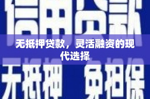 名山无抵押贷款，灵活融资的现代选择