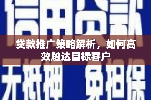 名山贷款推广策略解析，如何高效触达目标客户
