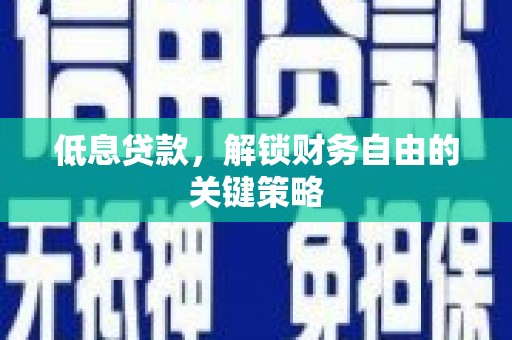 名山低息贷款，解锁财务自由的关键策略