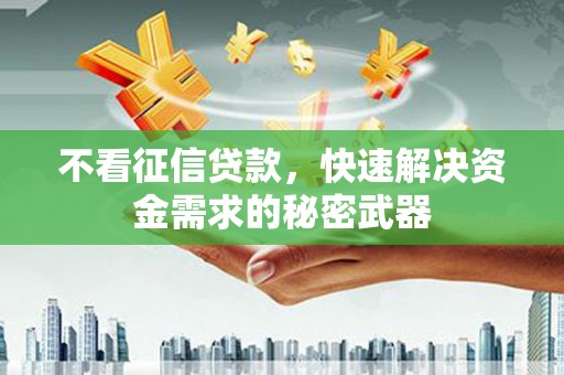 名山不看征信贷款，快速解决资金需求的秘密武器