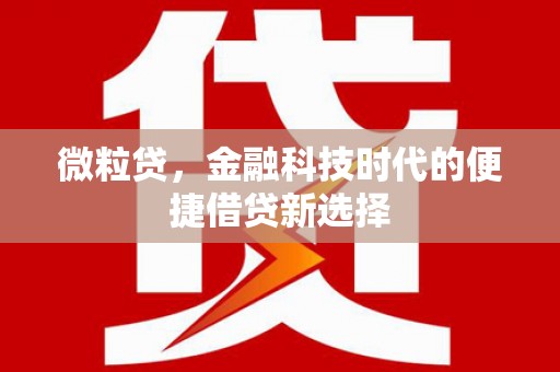 名山微粒贷，金融科技时代的便捷借贷新选择