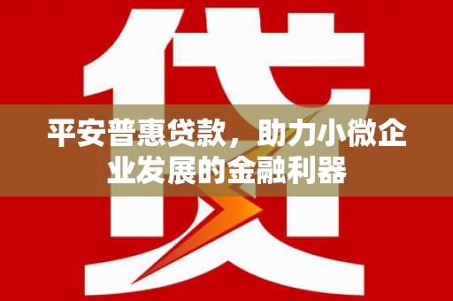 名山平安普惠贷款，助力小微企业发展的金融利器